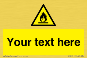 Custom flammable sign